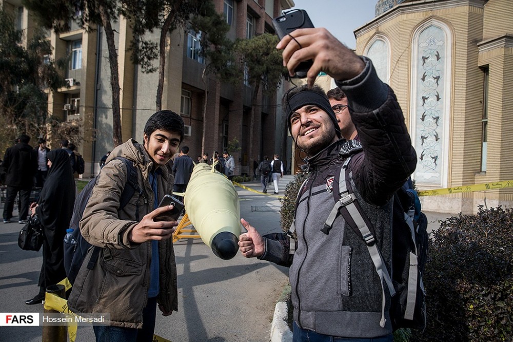 In Photos: Zolfaghar Ballistic Missile Is Showcased In Front Of Amirkabir University of Technology In Teheran