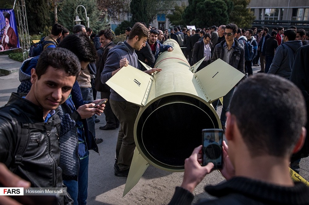 In Photos: Zolfaghar Ballistic Missile Is Showcased In Front Of Amirkabir University of Technology In Teheran