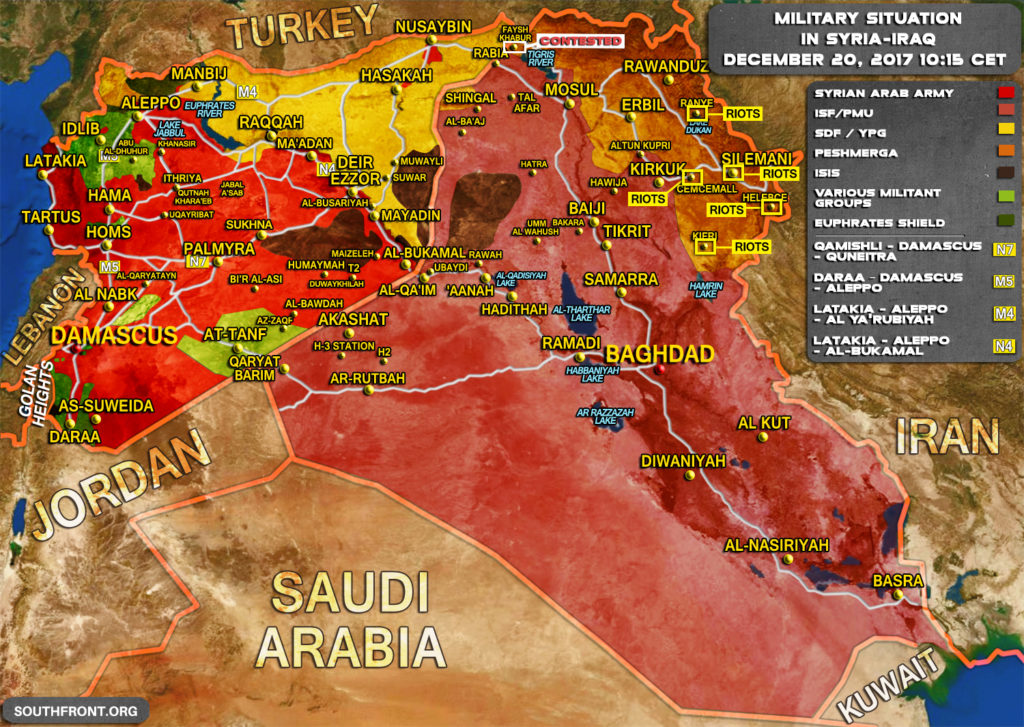 Military Situation In Syria And Iraq On December 20, 2017 (Map Update)