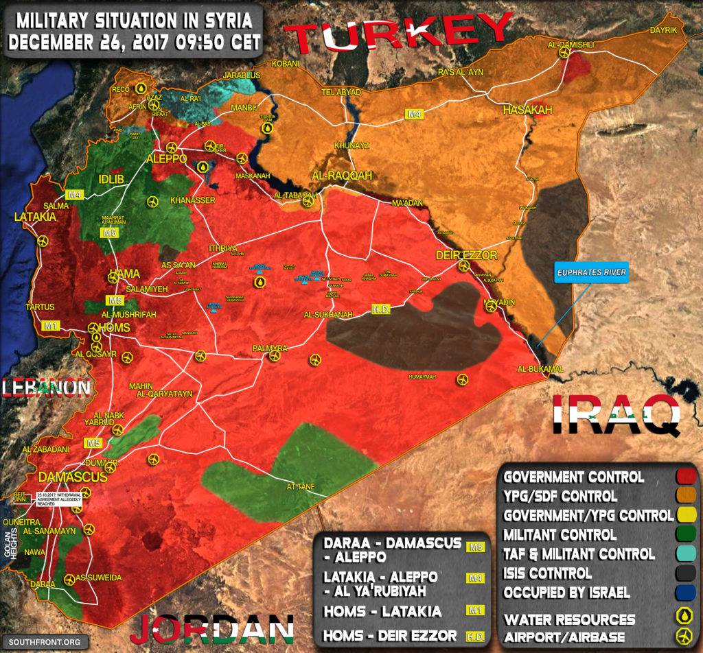 Military Situation In Syria On December 26, 2017 (Map Update)