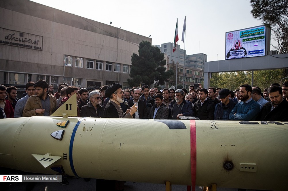 In Photos: Zolfaghar Ballistic Missile Is Showcased In Front Of Amirkabir University of Technology In Teheran