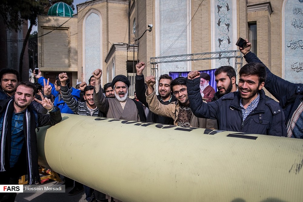 In Photos: Zolfaghar Ballistic Missile Is Showcased In Front Of Amirkabir University of Technology In Teheran