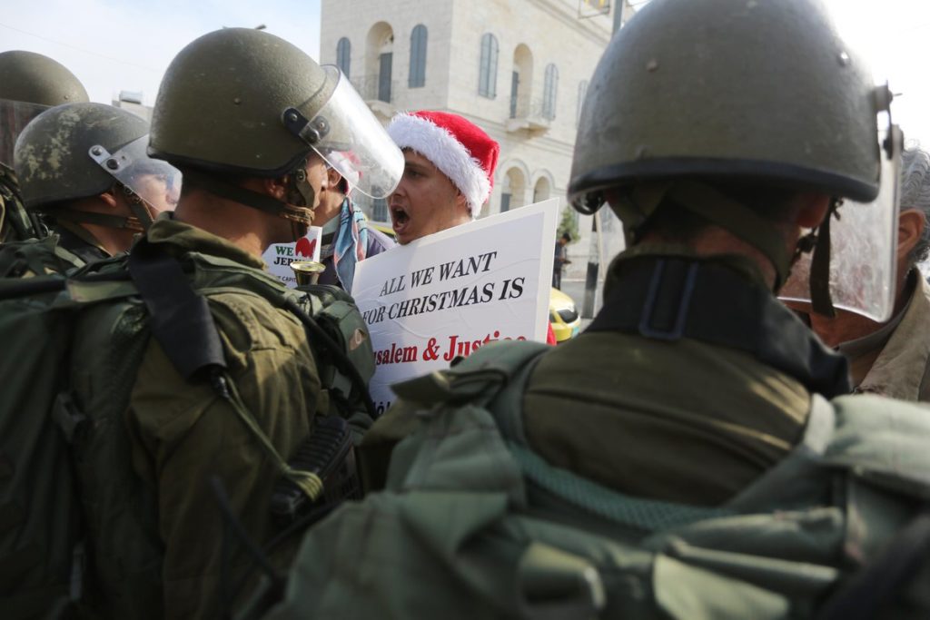 In Photos: Israeli Forces Clash With Palestinian Santa Clauses On Christmas Eve