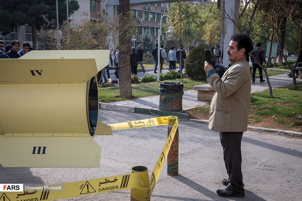 In Photos: Zolfaghar Ballistic Missile Is Showcased In Front Of Amirkabir University of Technology In Teheran