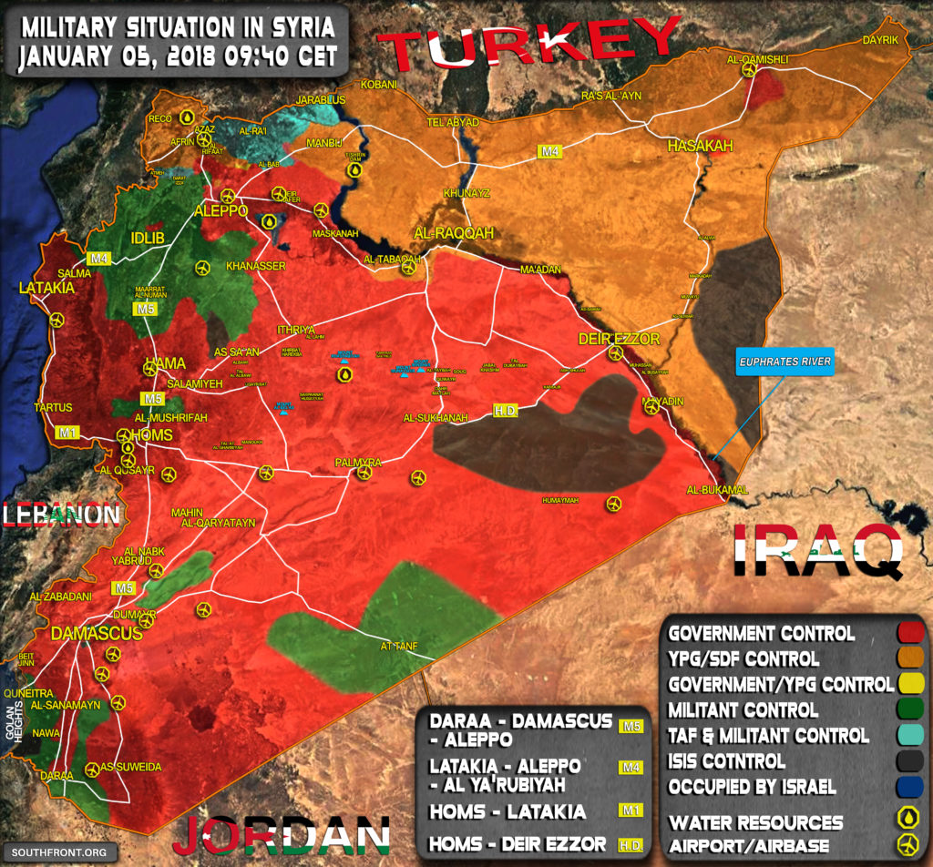 Military Situation In Syria On January 5, 2018 (Map Update)