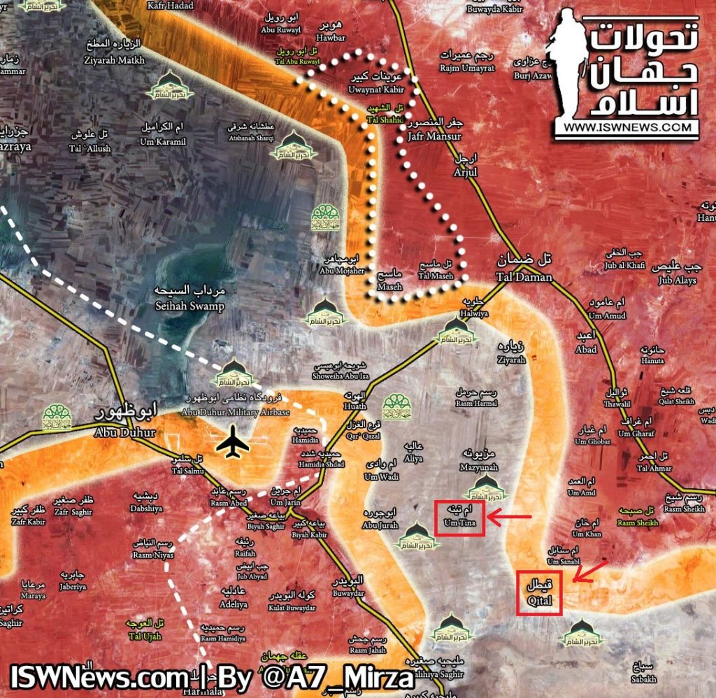 Army Troops Liberated Um Tina In Southern Aleppo (Map)