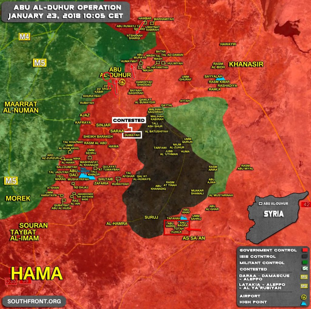 Government Forces Liberate Al-Khifa Vilalge West Of Abu al-Duhur (Map)