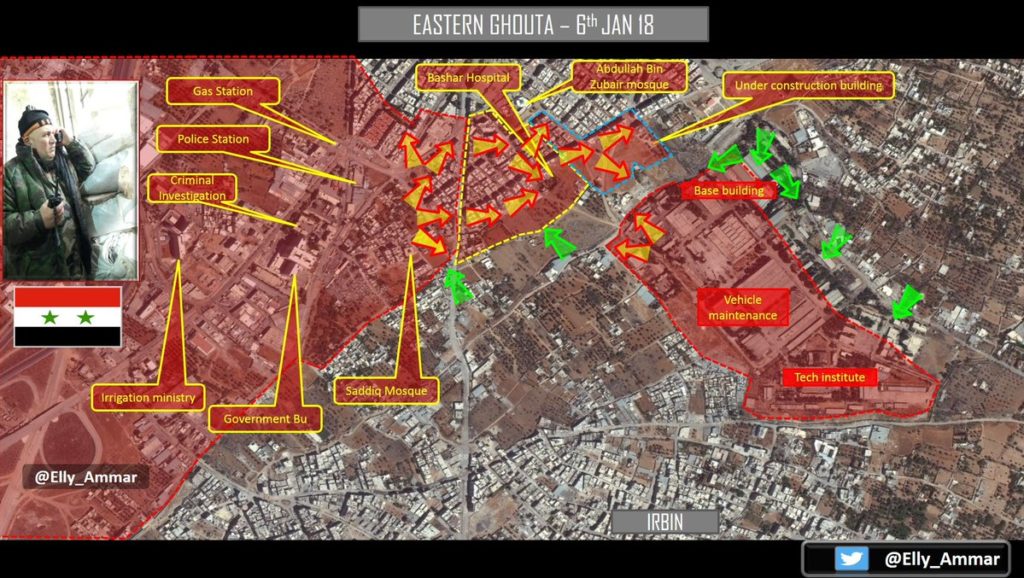 Map Update: Military Situation In Armoured Vehicles Base Area In Eastern Ghouta