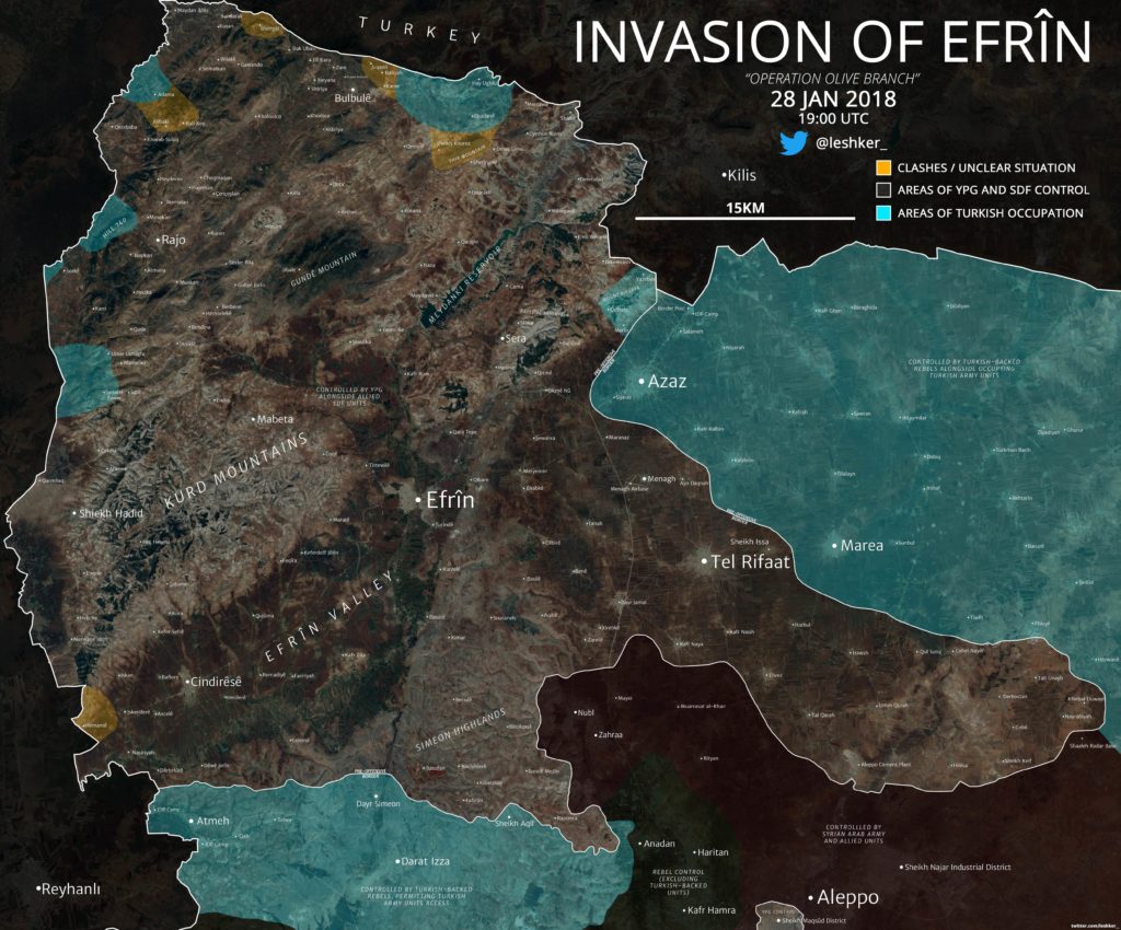 Turkish General Staff Says 73 'Terorrists' Were Neutralized In Syria's Afrin On January 28