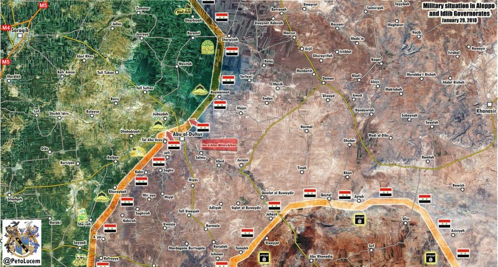 Multiple Airstrikes Hit Militant Positions Southeast Of Saraqib Ahead Of Syrian Army Advance (Map)