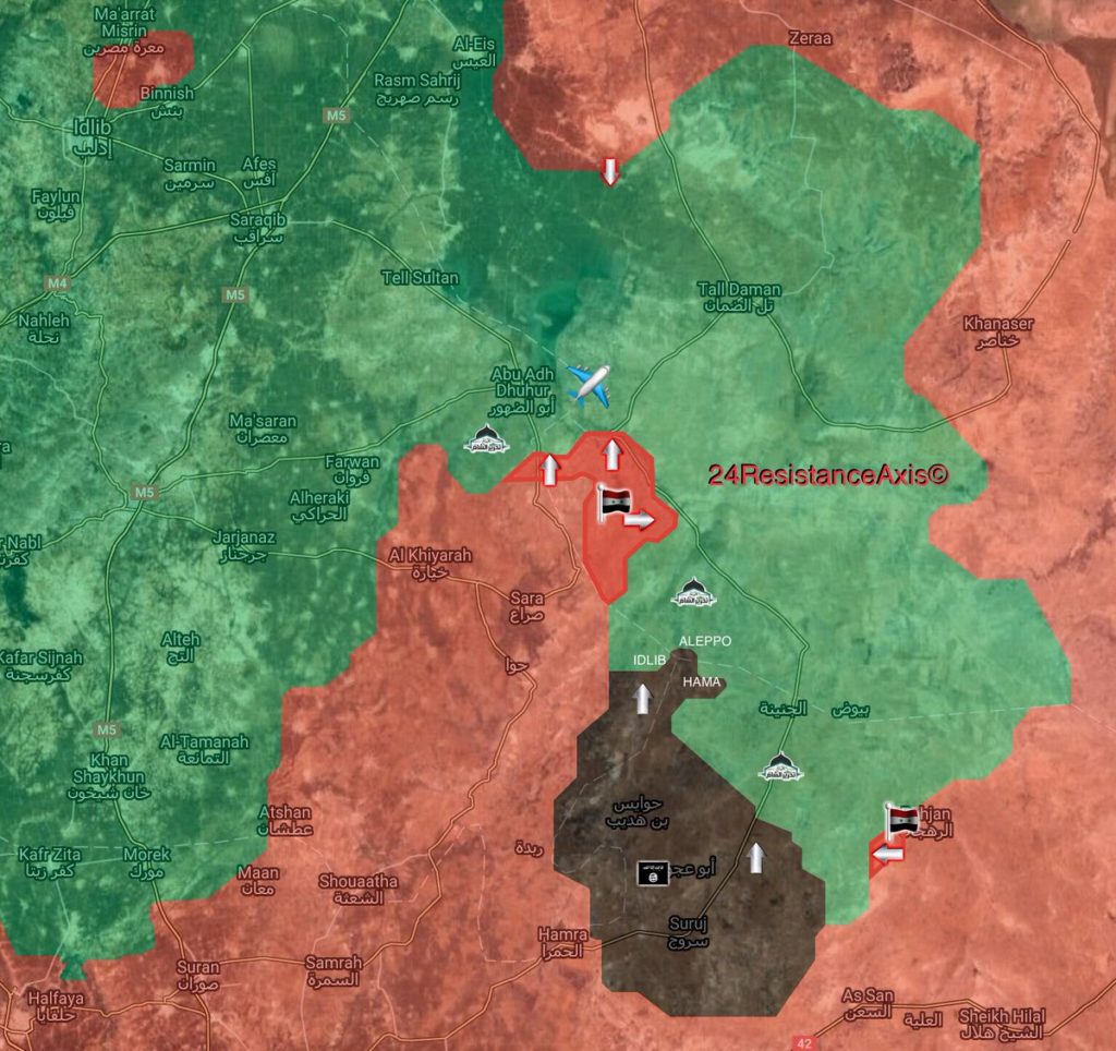 Map Update: Militants Flee Area South Of Abu al-Duhur Airbase Following Syrian Army Advance