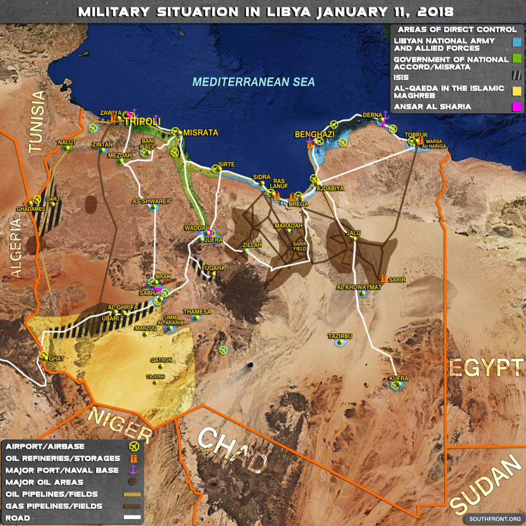 Military Situation In Libya On January 11, 2018 (Map Update)