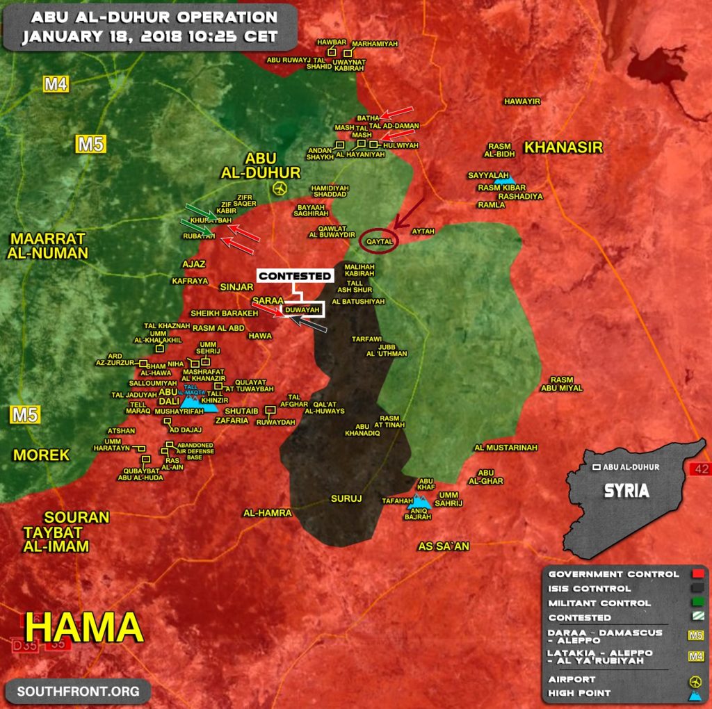 Government Forces Liberate Qaytal From Hayat Tahrir al-Sham Southeast Of Abu Al-Duhur (Map)