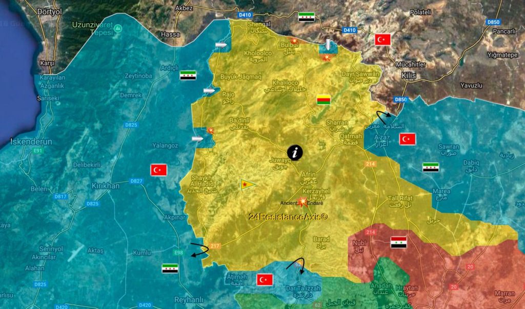 Maps: Turkish Forcces Advadnce On YPG/YJP In Syria's Afrin