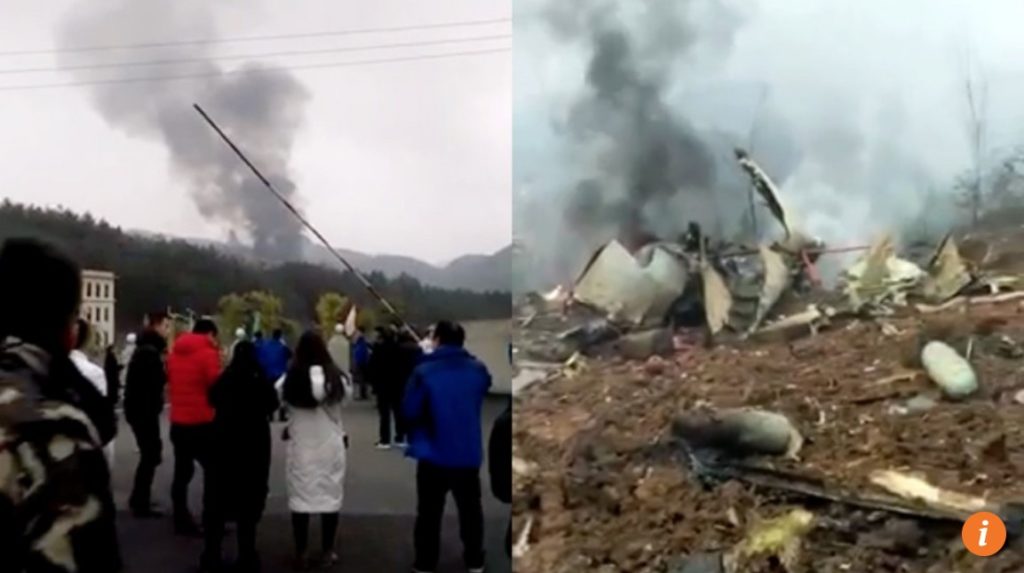 Military Transport Aircraft Shaanxi Y-8GX-3 Crashed In China's Guizhou Province (Video)