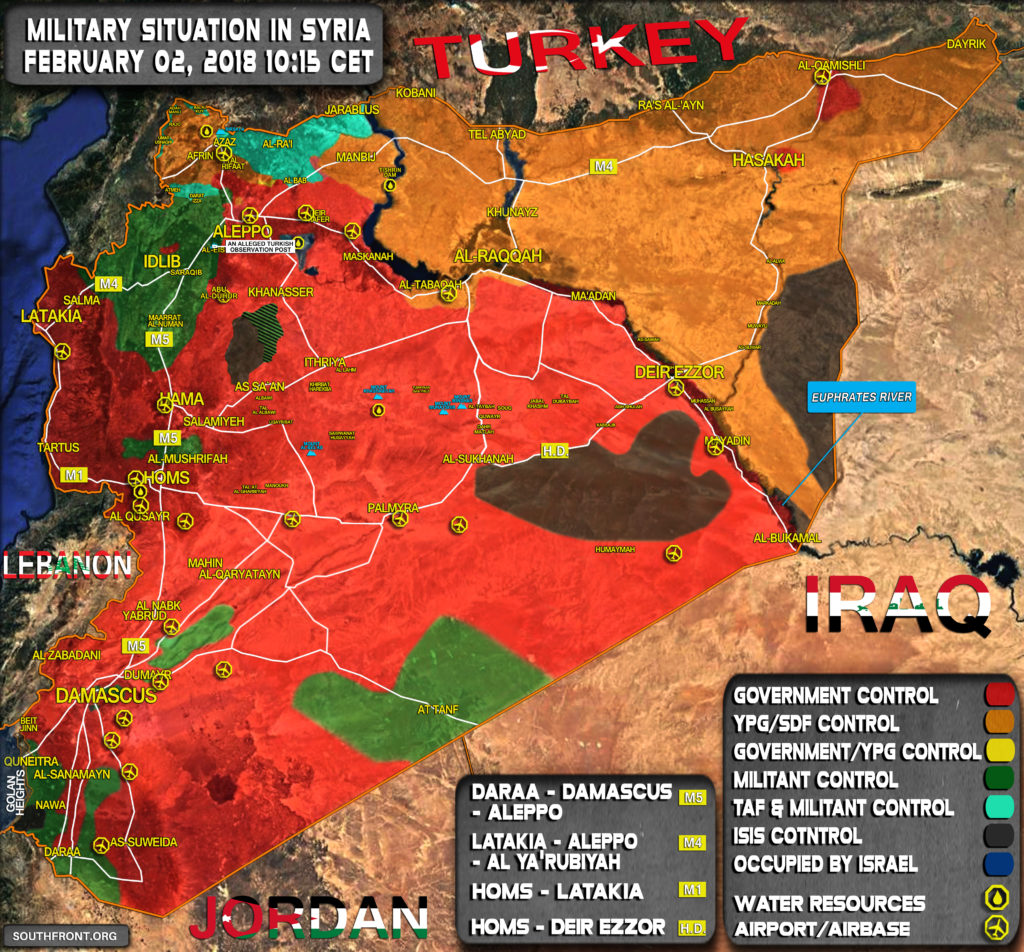 Military Situation In Syria On February 2, 2018 (Map Update)