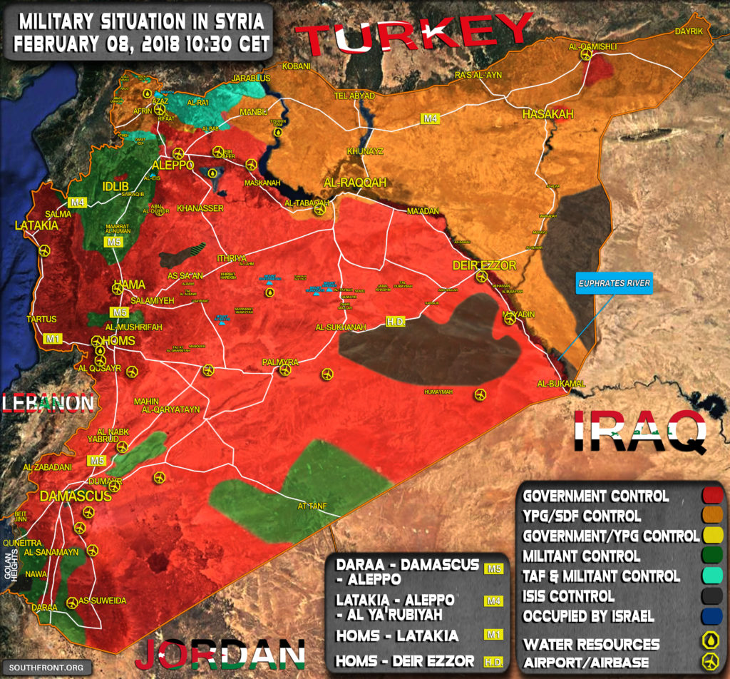 Military Situation In Syria On February 8, 2018 (Map Update)