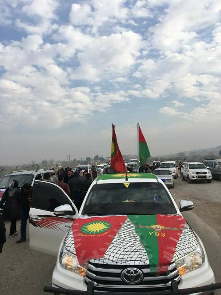 Large YPG/YBS Convoy Arrived Afrin Through Goernment-held Area To Combat Turkish Forces (Photos)