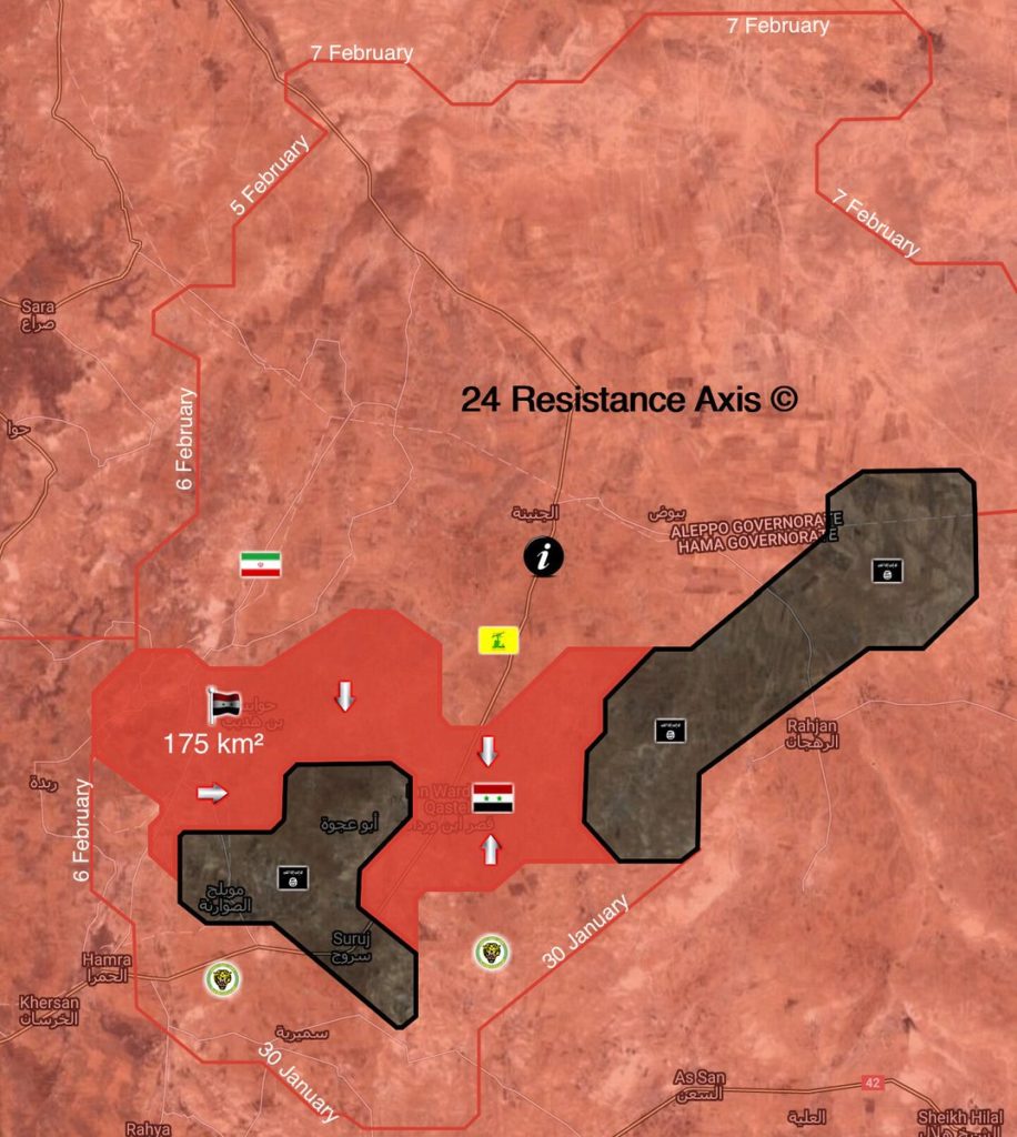 Map: Army Troops Allegedly Separate ISIS-held Pocket In Northeastern Hama Into Two Parts