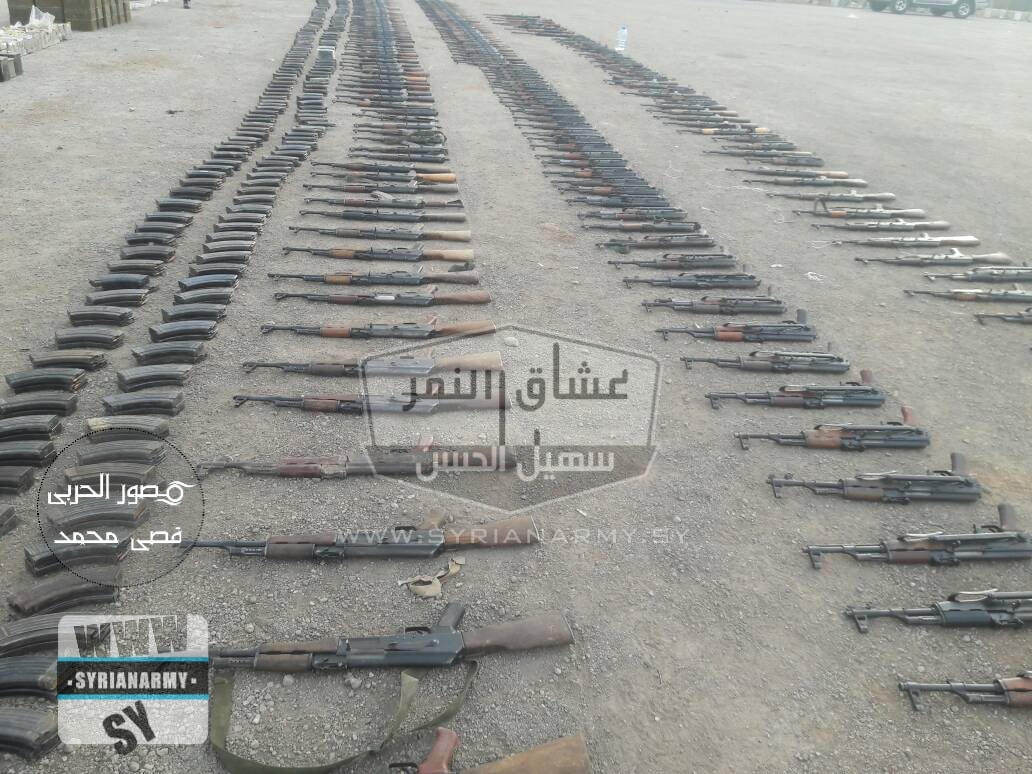 Syrian Army Showcases Large Number Of Weapons Captured From ISIS (Photos)