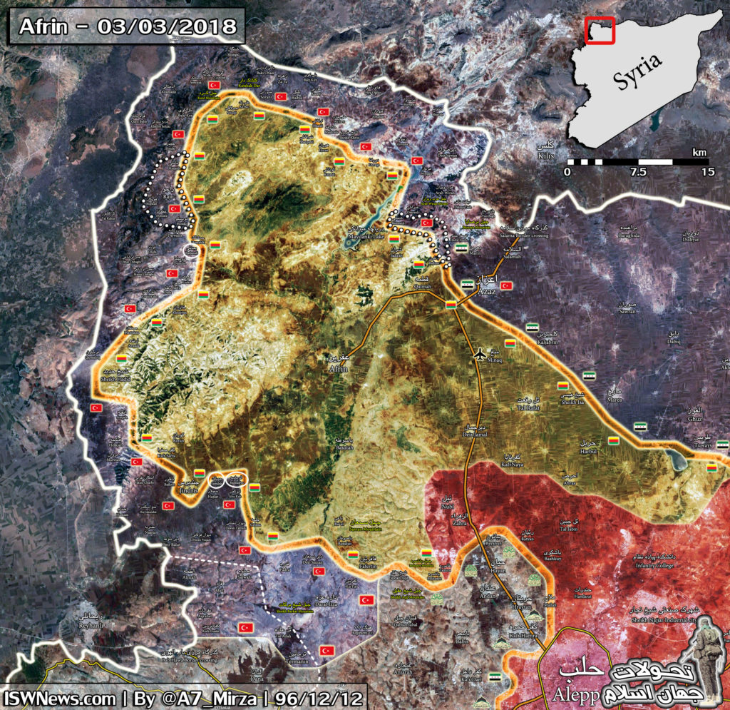 Turkish Forces Advance Further Northwest Of Afrin City (Map)