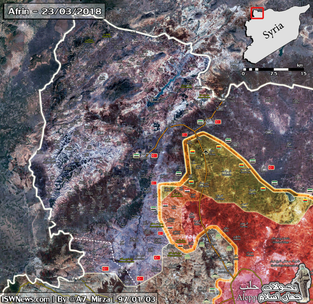 Map Update: Military Situation In Northwestern Syria On March 23, 2018