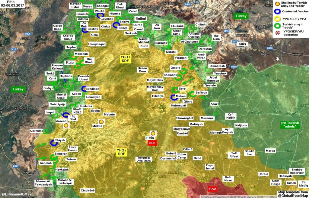 Overview Of Battle For Afrin On March 7, 2018 (Map, Photos, Video)