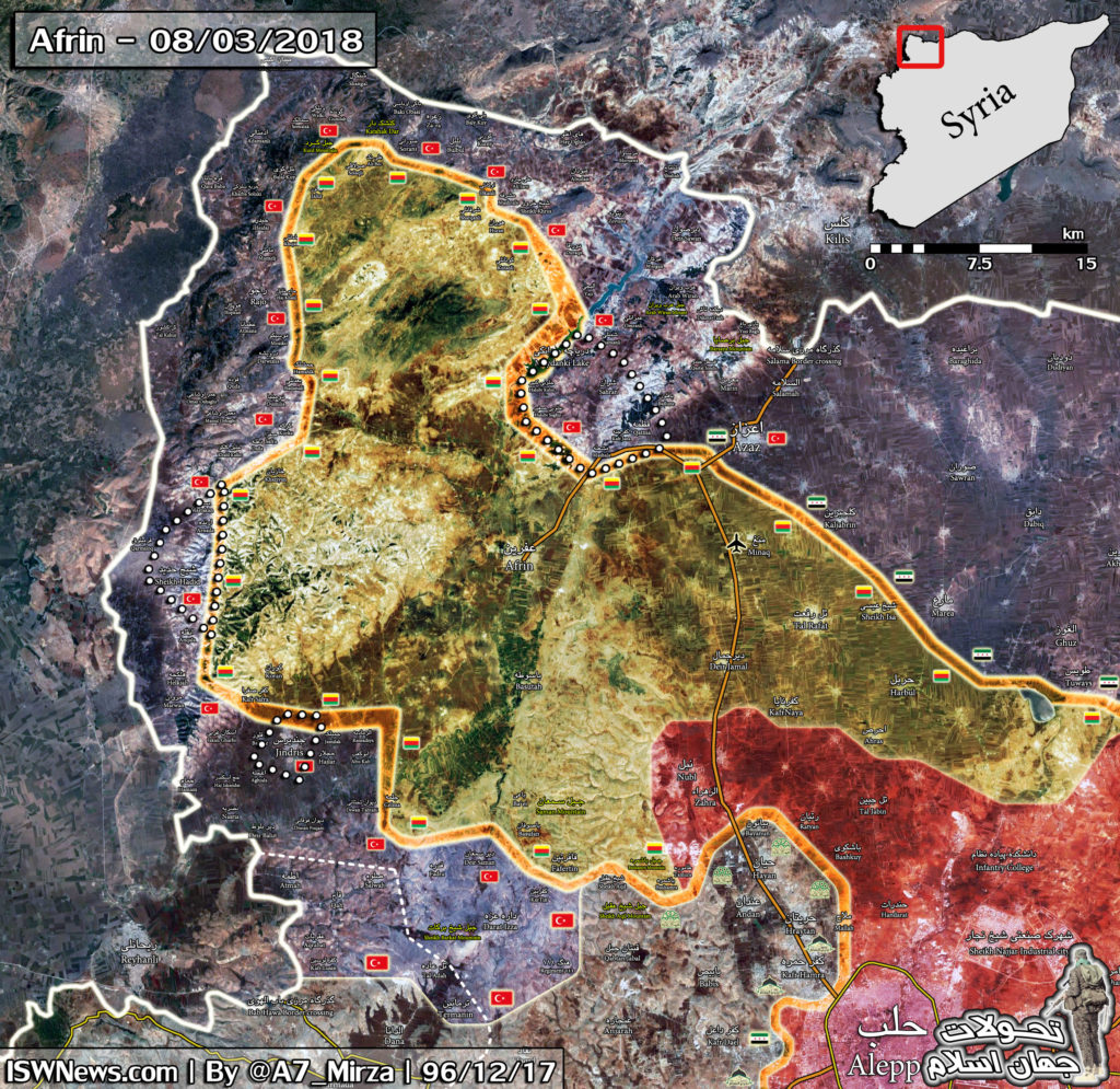 Overview Of Battle For Afrin On March 9, 2018 (Maps, Videos)