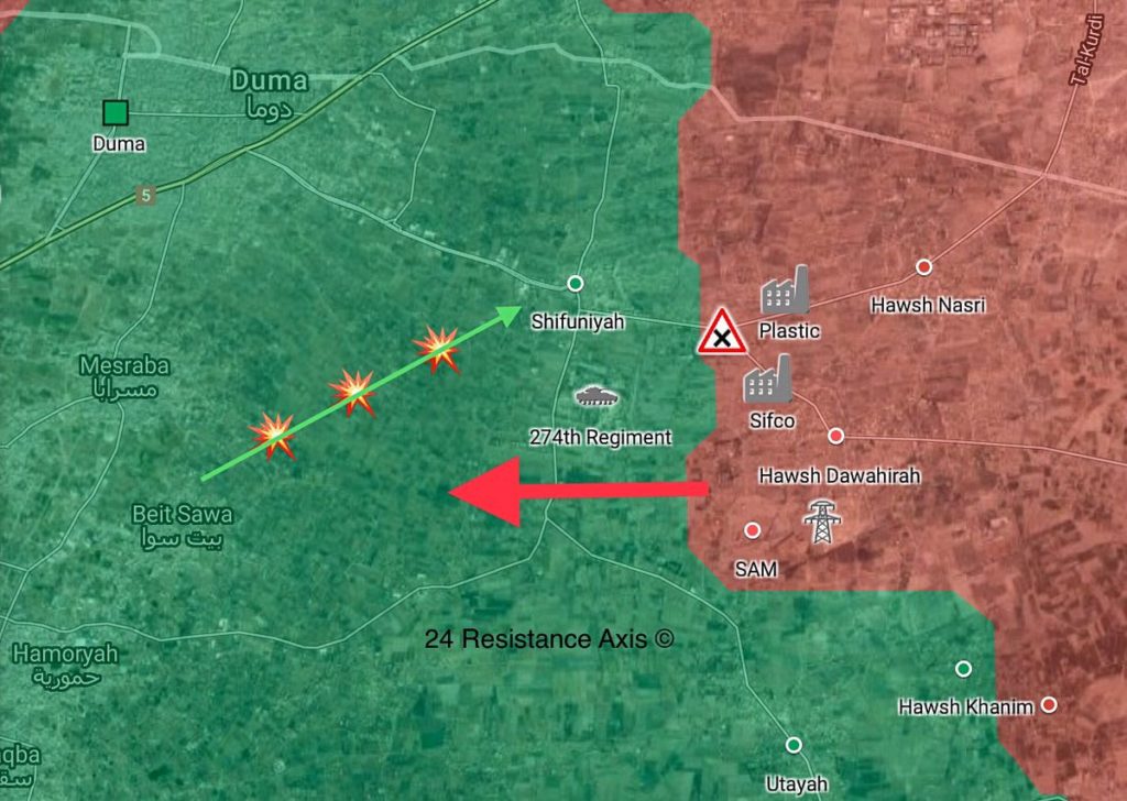 Tiger Forces Advance West Of Recently Liberated Air Defense Base In Eastern Ghouta (Map)