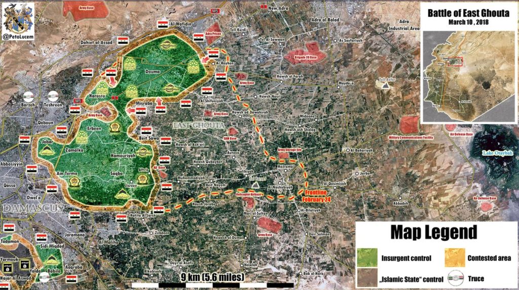 Tiger Forces Enter Key Town Of Misraba In Eastern Ghouta, Militants Are On Retreat (Map)