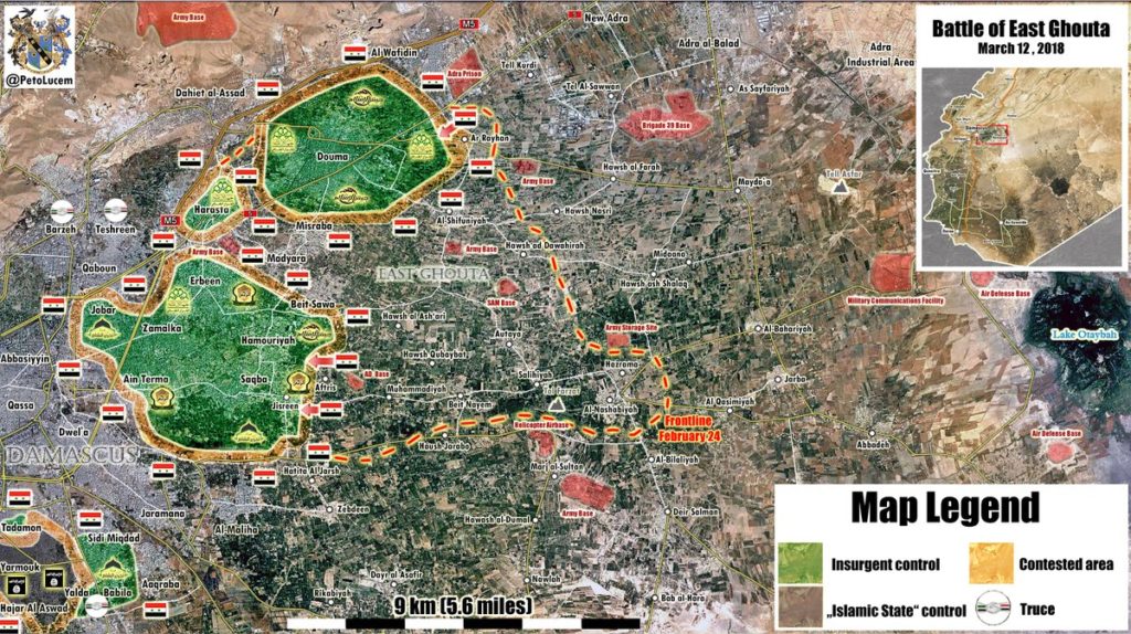 Overview Of Battle For Eastern Ghouta On March 13, 2018 (Maps, Videos)