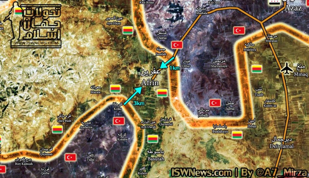 Map Update: Military Situation In Syrian Area Of Afrin On March 12, 2018