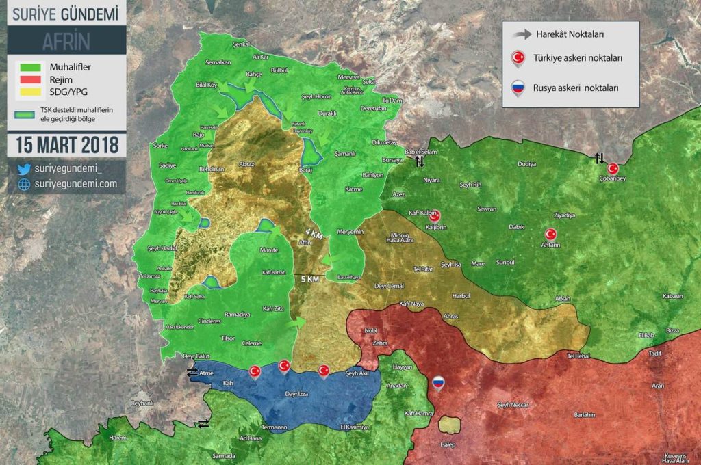 Overview Of Battle For Afrin On March 16, 2018 (Maps, Videos)