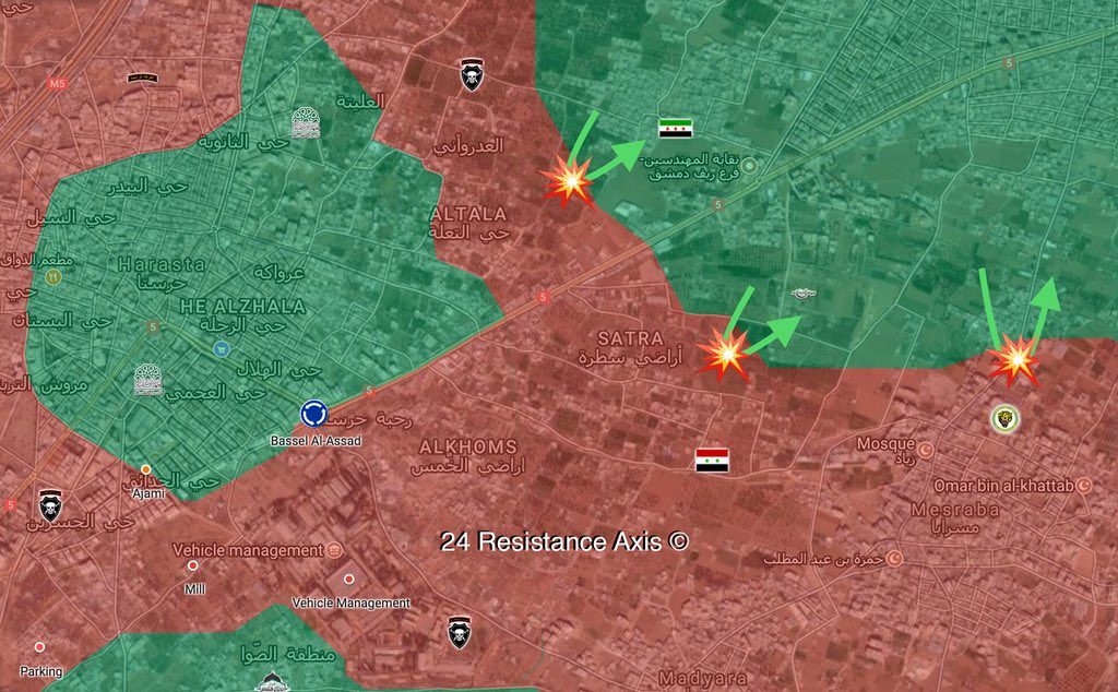 Government Forces Advance In Ein Tarma, Repel Militant Attack South Of Douma (Maps)