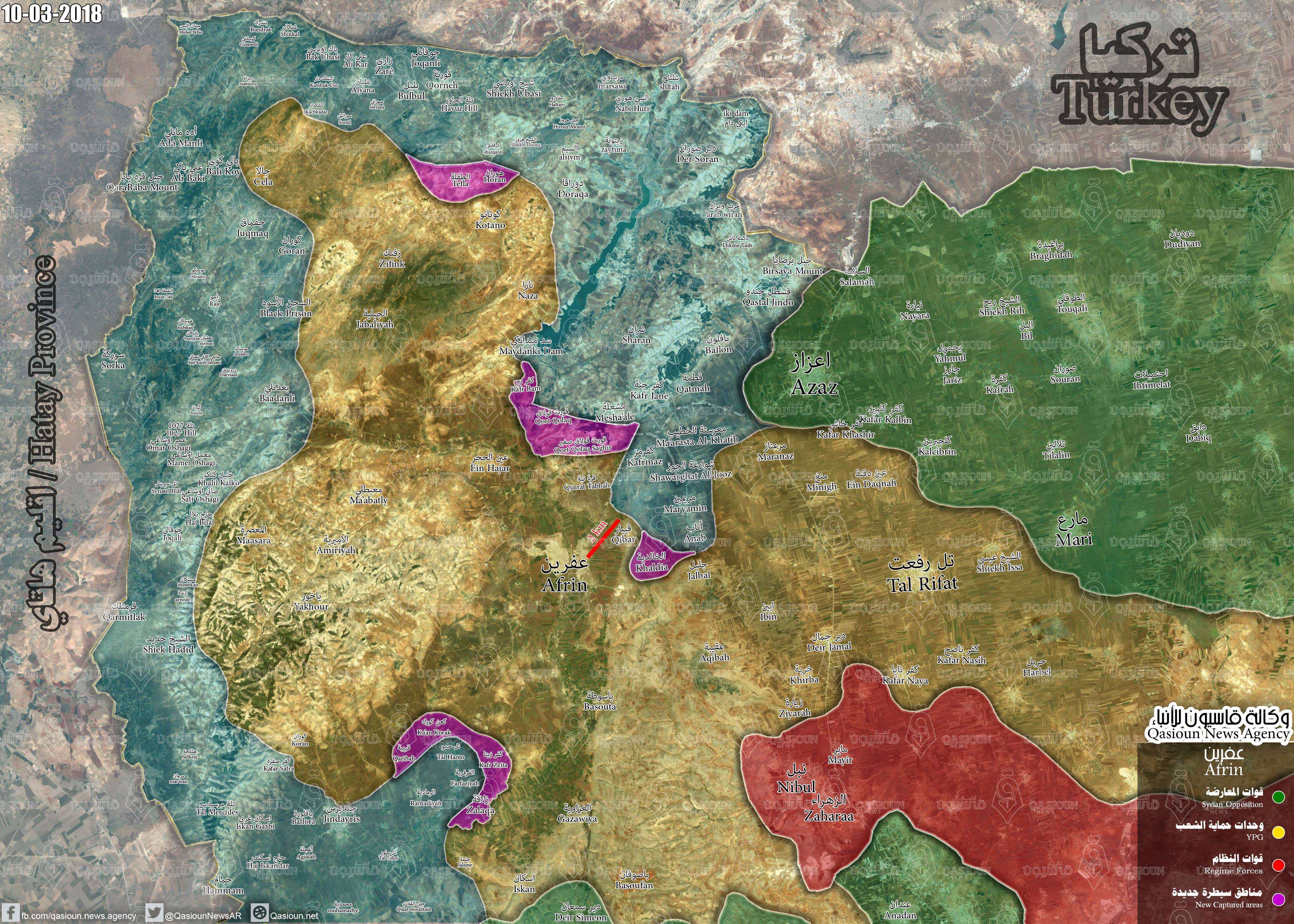 Turkish Army Captures Key Positions Around Afrin City From YPG (Map, Video, Photos)