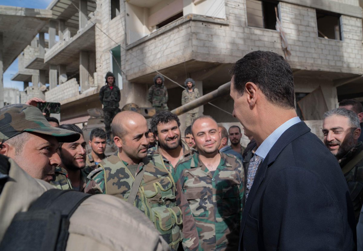 Syrian President Visits Frontlines In East Ghouta, Meets SAA Soldiers, Displaced Civilians (Videos, Photos)