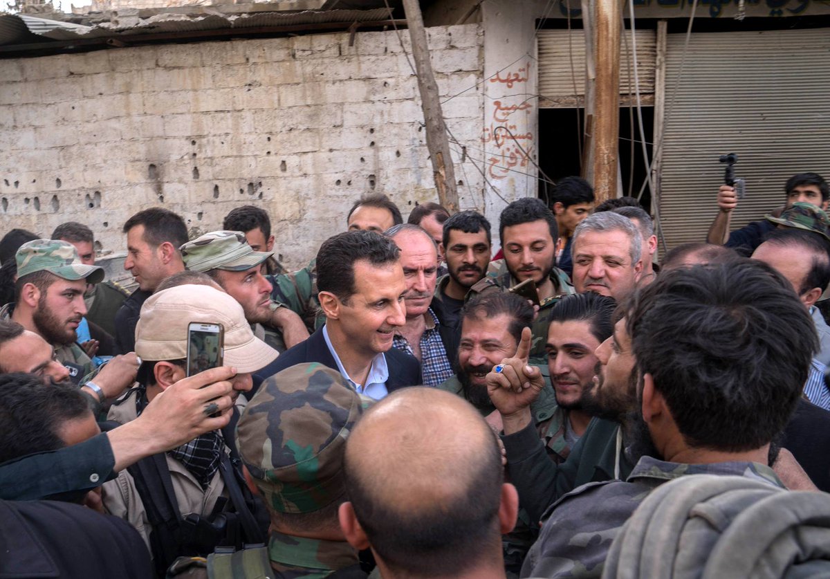 Syrian President Visits Frontlines In East Ghouta, Meets SAA Soldiers, Displaced Civilians (Videos, Photos)