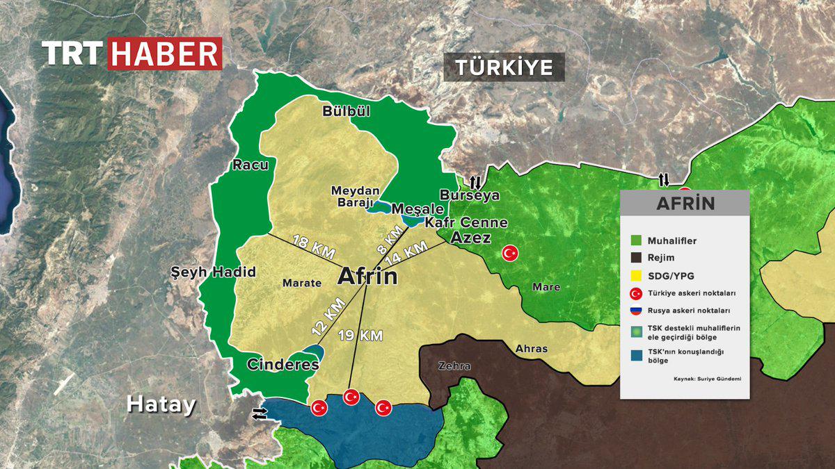 Turkish Army Deploys Within Only 7km Of Afrin City (Map, Videos)