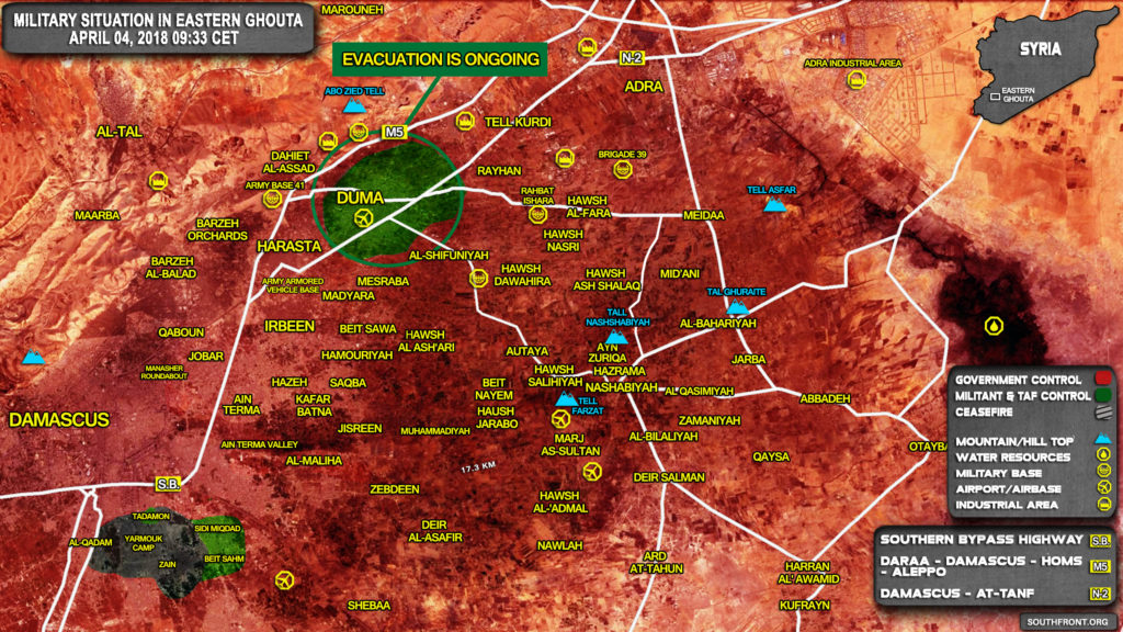 2,263 Militants And Their Family Members Left Douma Under Deal With Syrian Government