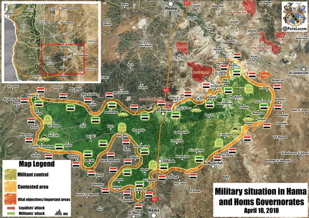 Map Update: Military Situation In Rastan Pocket Following Advance By Syrian Army