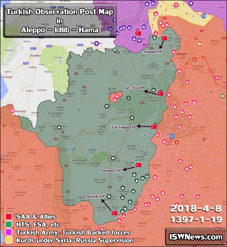 Map Update: Key Turkish Military Observation Posts In Western Syria