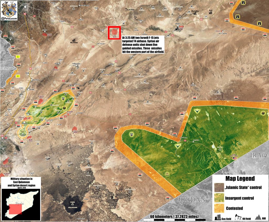 Map Update: Miltiary Situation In Central Syria After Israeli Attack On T4 Airbase