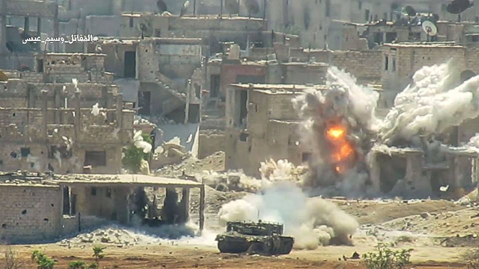 In Photos: Syrian Battle Tank Crushes ISIS Defensive Position In Southern Damascus