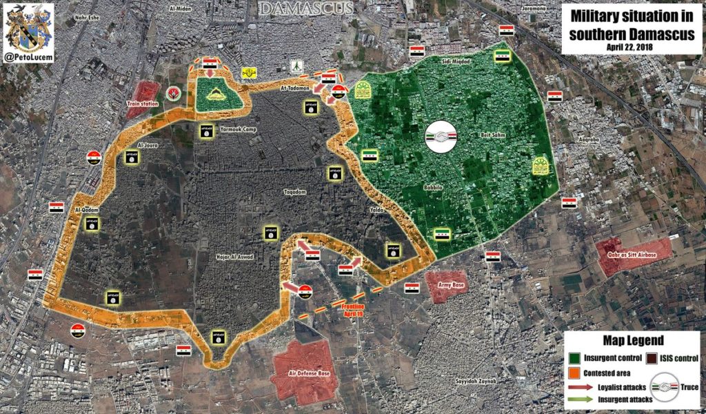 Map Update: Syrian Army's Advance Against ISIS In Southern Damascus