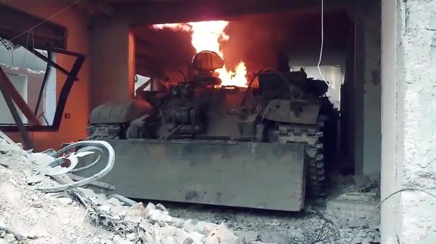 Photos, Video: Military Equipment Burned By Jaish al-Islam Ahead Of Douma Withdrawal