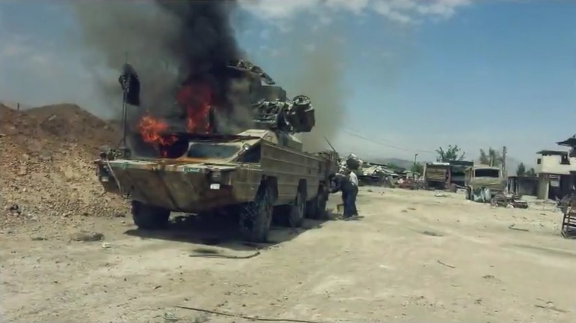 Photos, Video: Military Equipment Burned By Jaish al-Islam Ahead Of Douma Withdrawal