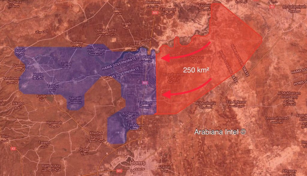 Map Update: Syrian Forces Establish Control Of About Half Of Rastan Pocket