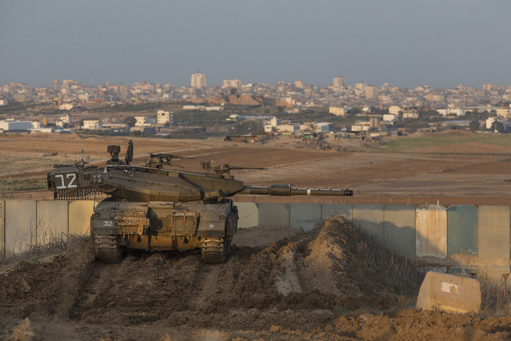 Israeli Battle Tanks And Jets Strike Multiple Targets In Gaza Strip