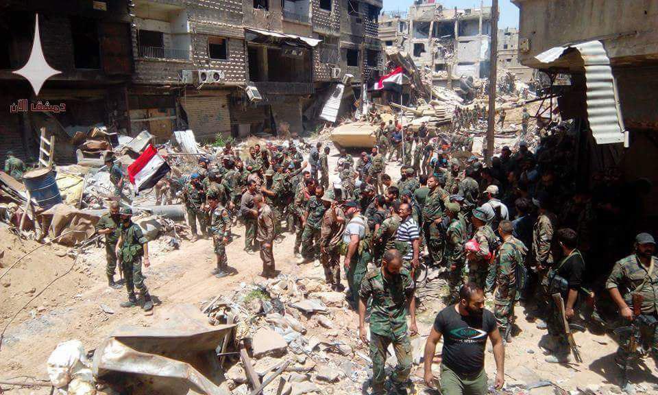 In Photos: Syrian Troops Celebrating Liberation Of Yarmouk In Southern Damascus