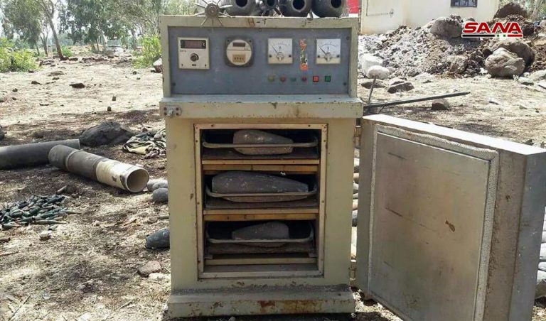 Video, Photos: Government Forces Discover Militants' Workshop For Manufacturing Mortars, Ammunition In Northern Homs